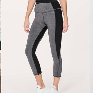 Lululemon On Your Mark Crop (23") Heathered Black / Black leggings grey